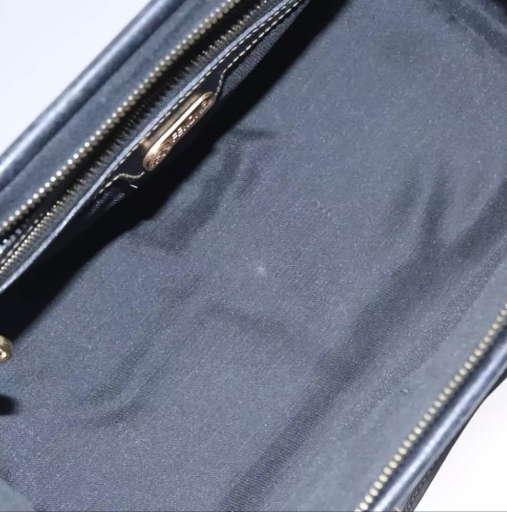 FENDI PECAN CANVAS HANDBAG BROWN/BLACK - Picture 7 of 16